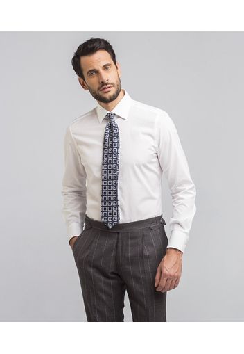 Camicia da uomo su misura, Ibieffe, Bianco Cotone Business, Quattro Stagioni | Lanieri