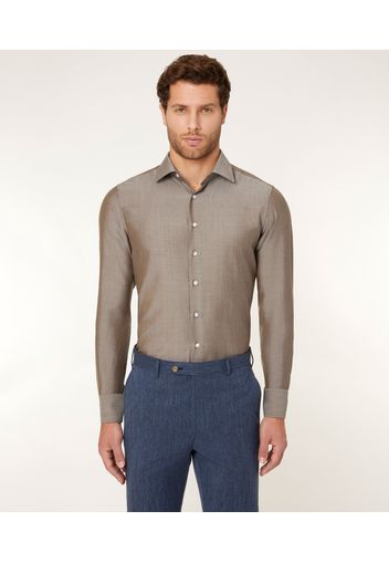 Camicia da uomo su misura, Reda Active, Beige Pinpoint 100% Lana Merino, Quattro Stagioni | Lanieri