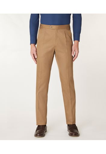 Chino da uomo su misura, Solbiati, Beige Scuro 100% Cotone, Quattro Stagioni | Lanieri