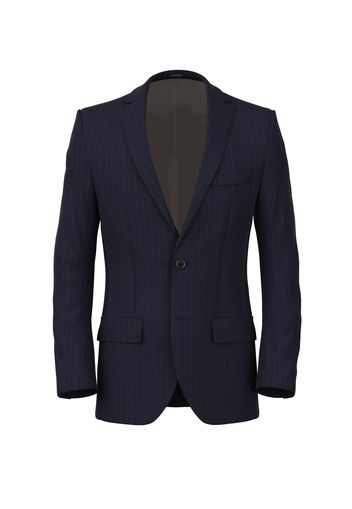 Giacca da uomo su misura, Loro Piana, Blu in Twill di Lana 150s, Quattro Stagioni | Lanieri