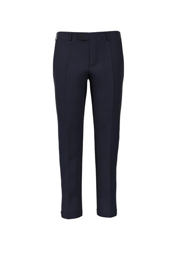 Pantaloni da uomo su misura, Loro Piana, Blu in Twill di Lana 150s, Quattro Stagioni | Lanieri