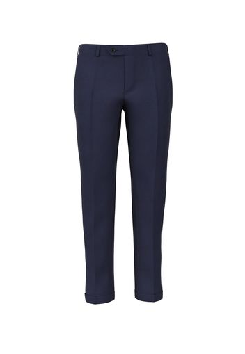 Pantaloni da uomo su misura, Lanificio Ermenegildo Zegna, Blu in Flanella pettinata di Lana, Autunno Inverno | Lanieri