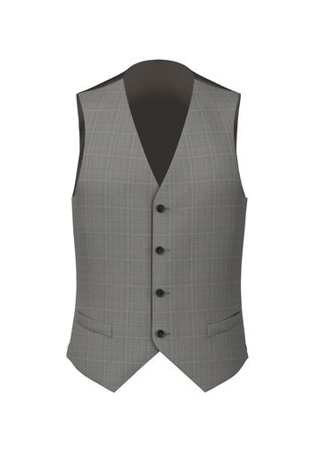 Gilet da uomo su misura, Reda, Grigio chiaro in Twill di Lana Principe di Galles, Quattro Stagioni | Lanieri