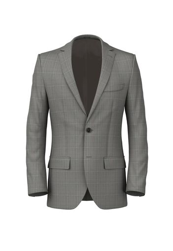 Giacca da uomo su misura, Reda, Grigio chiaro in Twill di Lana Principe di Galles, Quattro Stagioni | Lanieri