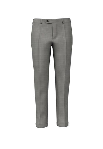 Pantaloni da uomo su misura, Reda, Grigio chiaro in Twill di Lana Principe di Galles, Quattro Stagioni | Lanieri