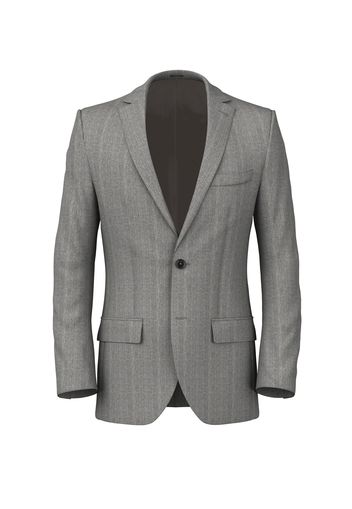 Giacca da uomo su misura, Vitale Barberis Canonico, Grigio in Twill di Lana Gessato, Autunno Inverno | Lanieri