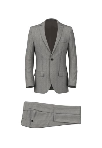 Abito da uomo su misura, Vitale Barberis Canonico, Grigio in Twill di Lana Gessato, Autunno Inverno | Lanieri