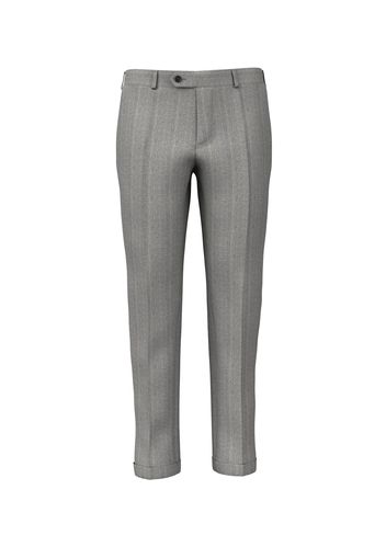 Pantaloni da uomo su misura, Vitale Barberis Canonico, Grigio in Twill di Lana Gessato, Autunno Inverno | Lanieri