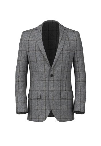 Blazer da uomo su misura, Vitale Barberis Canonico, Grigio in Twill di Lana Finestrato, Autunno Inverno | Lanieri