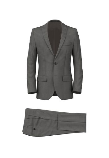 Abito da uomo su misura, Vitale Barberis Canonico, Grigio scuro in Twill di Lana Gessato, Quattro Stagioni | Lanieri