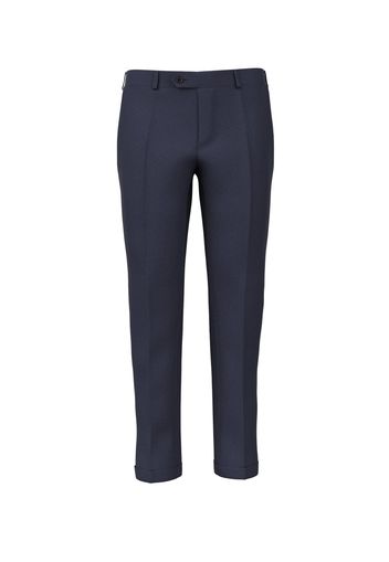 Pantaloni da uomo su misura, Vitale Barberis Canonico, Blu scuro in Occhio di Pernice di Lana, Quattro Stagioni | Lanieri