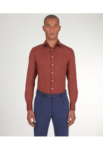 Camicia da uomo su misura, Lanificio Zignone, Rossa in Twill di Lana, Quattro Stagioni | Lanieri