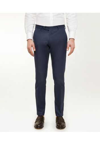 Chino da uomo su misura, Tessuti di Sondrio, Blu in Twill di Cotone stretch 4 stagioni, Quattro Stagioni | Lanieri