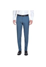 Chino da uomo su misura, Solbiati, Twill Petrolio, Quattro Stagioni | Lanieri