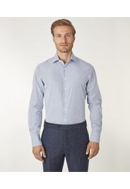 Camicia da uomo su misura, Canclini, 100% Cotone Popeline Blu, Quattro Stagioni | Lanieri