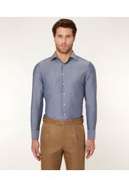 Camicia da uomo su misura, Reda Active, Azzurro Scuro Stretch Lana Merino, Quattro Stagioni | Lanieri