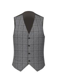 Gilet da uomo su misura, Vitale Barberis Canonico, Grigio in Twill di Lana Finestrato, Autunno Inverno | Lanieri