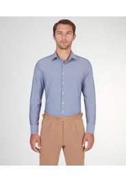 Camicia da uomo su misura, Alfatex, Blu in Twill di Cotone, Quattro Stagioni | Lanieri