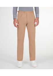 Chino da uomo su misura, Tessuti di Sondrio, Beige in Twill di Cotone stretch, Autunno Inverno | Lanieri