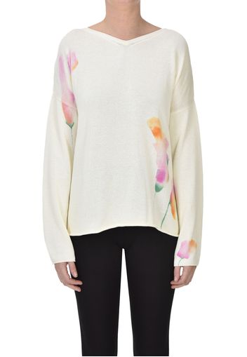 Pullover con stampa floreale