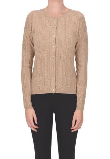 Cardigan a trecce in cashmere