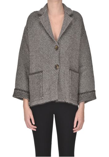 Cardigan giacca in maglia lavorata