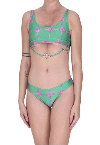 Bikini stampato con inserti metallici