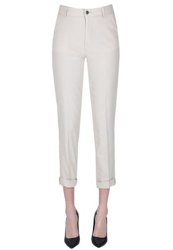 Pantaloni chino in lino e cotone