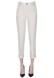 Pantaloni chino in lino e cotone