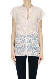 Blusa in tessuto jacquard