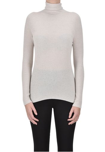 Pullover dolcevita in maglia a costine