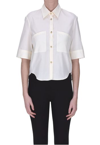 Camicia cropped in cotone