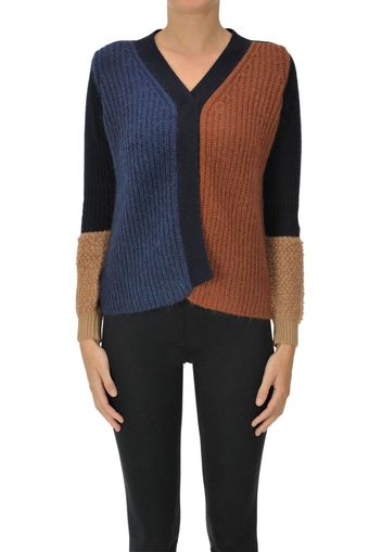 Cardigan color block