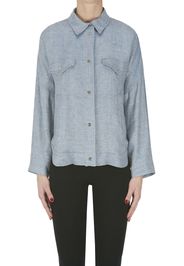 Giacca camicia in lino spigato