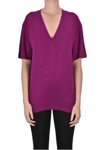 T-shirt in viscosa con cashmere