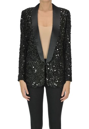 Blazer con frange e paillettes