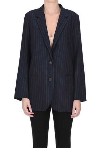 Blazer gessato in panno