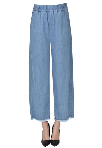 Pantaloni in cotone effetto denim