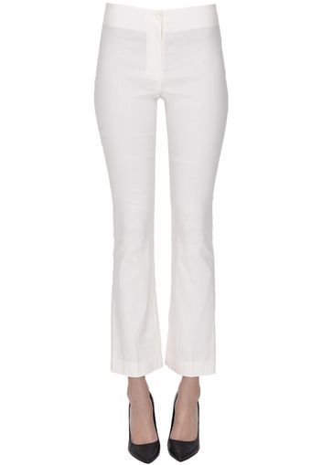 Pantaloni slim in misto lino