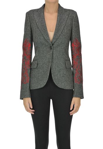 Blazer spigato con ricami