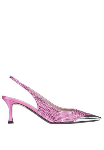 Decolletè slingback con strass