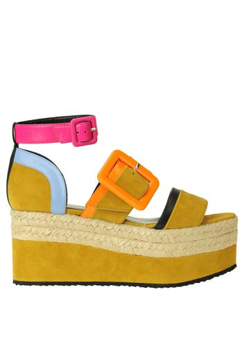 Sandali in suede con zeppa