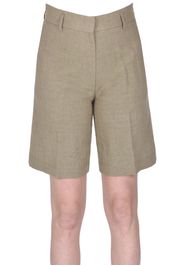 Shorts in lino e cotone