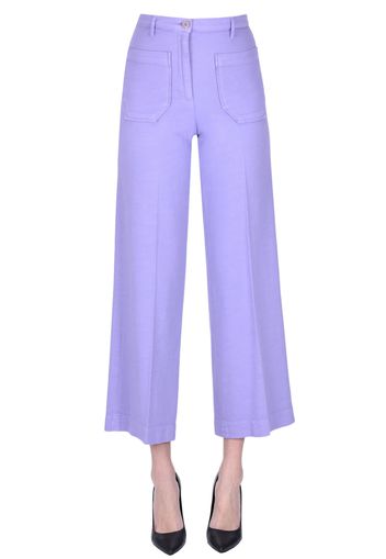 Pantaloni cropped gamba ampia