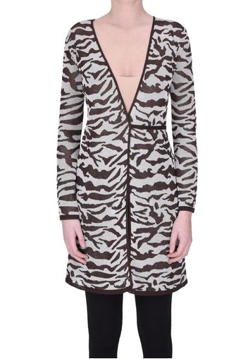 Cardigan lungo stampa animalier