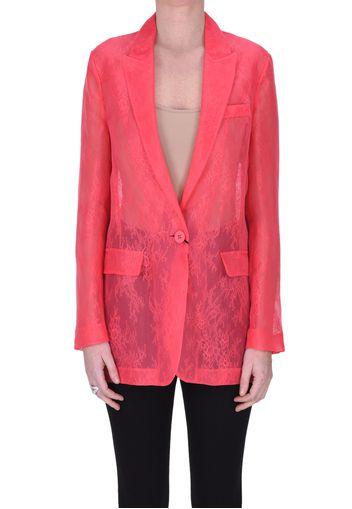 Blazer in organza con pizzo