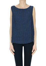 Top in lino ricamato