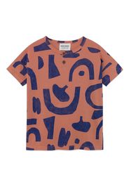 T-Shirt con bottoni in Cotone Bio