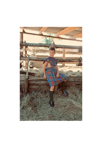 Checkered Smock Apron Dress