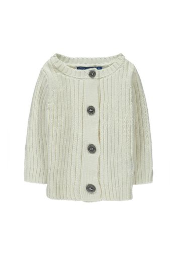 Cardigan a coste in cotone bio